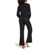 Load image into Gallery viewer, Black Ribbed 2 Piece Cozy Lounge Set